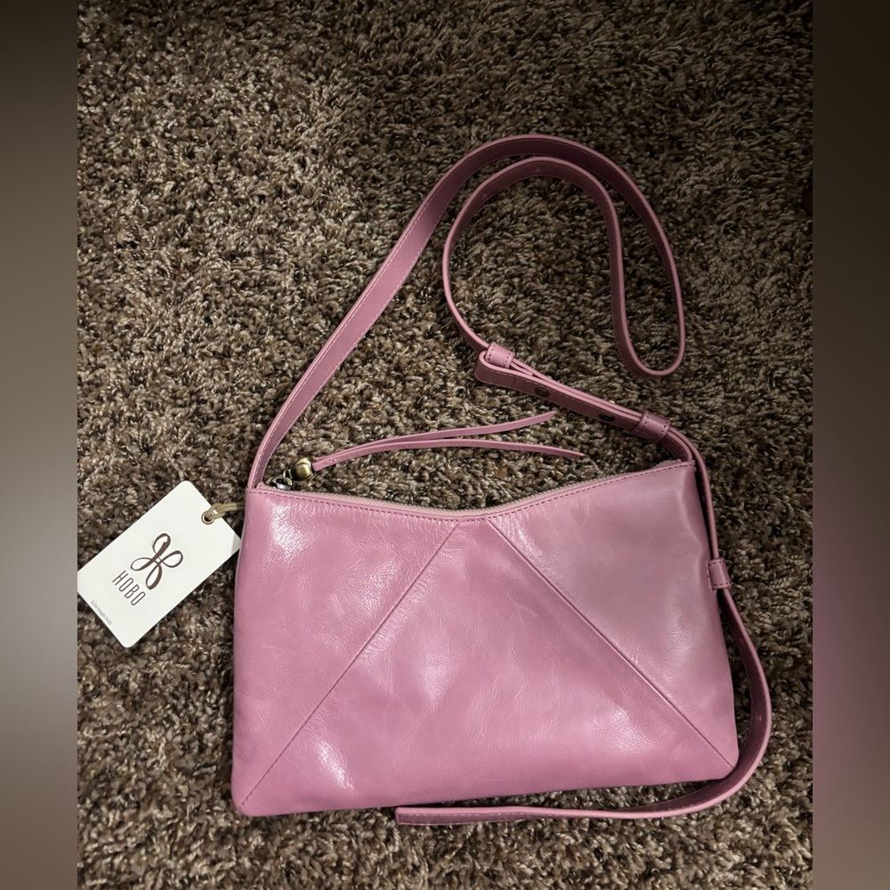 HOBO Paulette small crossbody lilac rose genuine leather built in cardholders